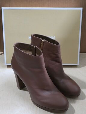 Michael Kors Brown Leather Ankle Booties
